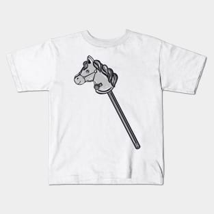 Black And White Horse Stick Kids T-Shirt